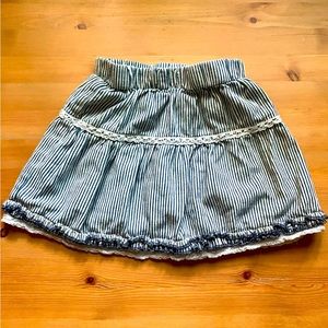 Blue and White Striped Skirt